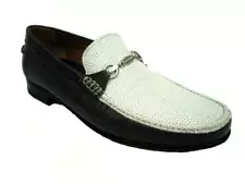 FINAL SALE A.Testoni Shoes: 7.5E (US), Smoke gray & white, slip-on loafer, leath