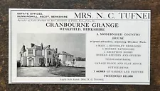 Cranbourne Grange - Winkfield nr Bracknell For Sale - 1958 Press Cutting r399