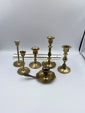 Brass Candlesticks Candle Holders lot of 6