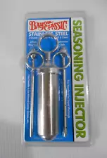 2 oz. Stainless Seasoning Injector for Liquid or Minced by Bayou Classic- Sealed