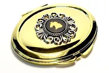 SALE Genuine, Wedgwood Cameo On Gold Plated Oval Compact Mirror