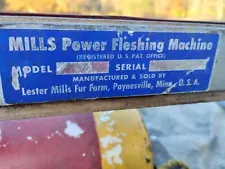 Mills Power Fleshing Machine Model 59