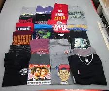 Mens Lot of 24 Shirts Bundle Sports Casual Tees Adult 9 lbs of clohtes