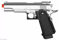 ALL NEW M1911 Replica Silver Airsoft Spring Pistol Heavy Metal Barrel w/ BBs