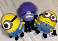 minion lot of 3 2 yellow and 1 purple