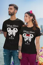 Disney World Florida 2024 Couple Matching Pack T Shirt, Mickey Minnie Mouse Top