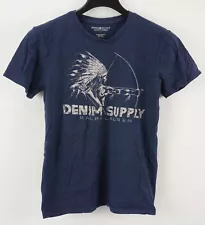 Denim & Supply RL American Indian Comanche Headdress Bow Men's Small Shirt Blue