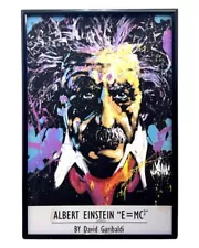 Vintage David Garibaldi E=Mc2 Portrait Giclee Retro Colorful 24w x 36h Painting