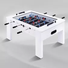 42" Foosball Coffee Table Soccer Game Table Arcade Game Room Tempered Glass