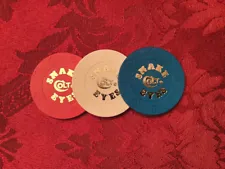 Colt Firearms “Snake Eyes” Poker Chips 3 piece set Red White & Blue “New”!