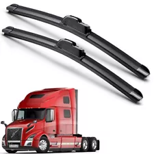 For 2015-2023 Volvo VNL 740/760 Windshield Wiper Blades J-HOOK Hybrid Silicone