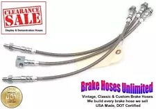 SALE - STAINLESS BRAKE HOSE SET AMC Javelin 1972 Late, 1973 1974, 6cyl - Drum