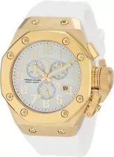 Swiss Legend 10541-YG-02-WA Steel Trimix Men Diver Chronograph Watch White &Gold