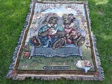 Boyd's Bear Throw Blanket Afternoon Tea for Two Approx 64" x 48" SPOTS