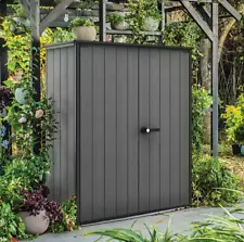 Keter Vertical Outdoor Utility Storage Shed Backyard Resin Garden Tool Cabinet