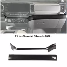 2x Center Console Dashboard Decor Strip Cover Trim Kit For Chevy Silverado 2022+