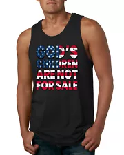 Gods Children Are Not For Sale American Flag Letters Men Tank Top