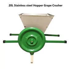 20L Stainless Steel Hopper Metal grape Crusher for Wine Making