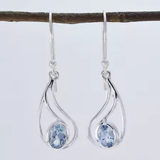 excellent Blue Topaz 925 Sterling Silver Blue Natural jewelry US gift