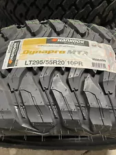 4 New LT 295 55 20 LRE 10 Ply Hankook Dynapro MT2 Mud Tires