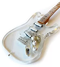 Fender Stratocaster Signature Clear Acrylic Mini Guitar Replica Collectible [Use