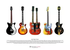 Jimmy Page's Guitars ART POSTER A3 size