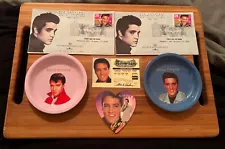 Vintage Elvis Memorabilia Lot Collection Magnet Bowl Envelope License