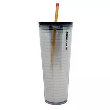 Starbucks Notebook Paper Pencil Back to School Teacher Cold Cup Tumbler 24 oz