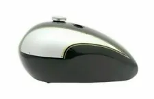 Fit For TRIUMPH T140 BLACK & SILVER PAINTED STEEL FUEL PETROL FUEL TANK+ CAP