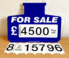 New ListingCar For Sale Sales Signs/Price Boards, PLUS Numbers Display (Blue) (1) Sun Visor