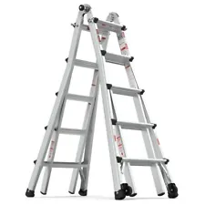 22 Ft Aluminum Adjustable Ladder Folding Extension Stepladder Multi-Use Ladder