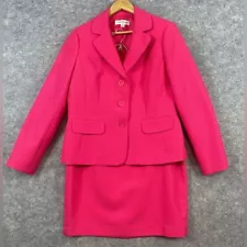 Evan-Picone Skirt Suit Women's Size 12 Pink Jacquard Office Business Career