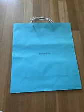 Authentic X-Large TIffany Gift Bag NEW Unused Rope Handles 20 x 18 X 7