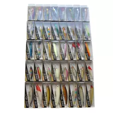 Lots of 40pcs Hard Fishing Lures Crankbaits Popper Minnow Pencil Bass With Box