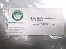 Crofer 22 APU Interconnect Sheet for Solid Oxide Fuel Cell (SOFC) 170x170x1.0mm