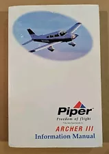 Excellent Piper Archer III Information Manual 1995 and up 761 868 PA-28-181