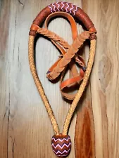 8 Plait Rawhide And Kangaroo Bosal Twisted Rawhide Core with hanger Hackamore