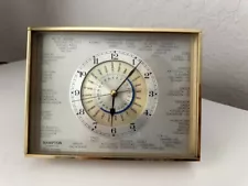 Vintage West Germany Hampton Quartz Desk Mantle World Time Zone Clock