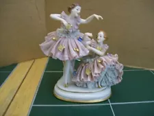 Dresden porcelain lace ballerinas figurine