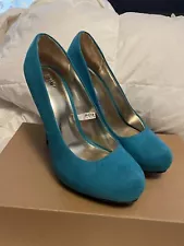 Mossimo Blue Suede Heels Platform 8.5