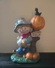 VINTAGE 1980'S CERAMIC SCARECROW PUMPKINS FOR SALE 12" FIGURE USED