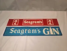 Vintage Pair Seagram 7 Seven & Segram's Gin Bar Rail Spill Rubber Mats