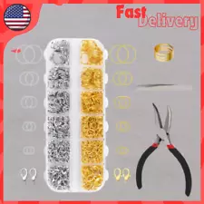 Jump Rings Kit for Jewelry Making Supplies Necklace Repair Tools Crafts 1200 Pcs