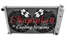 2 Row ER Champion Radiator 17"x28",2 14" Fans-1971-1979,1986-1990 Chevy Caprice (For: 1986 Chevrolet Caprice)