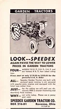 Vintage Print Ad c1950 Speedex Garden Tractor Company Ravenna Ohio