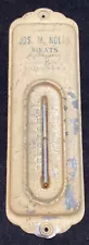 Antique 1930s Advertising Thermometer EMPTY NO MERCURY Nolan Meats Allentown NJ