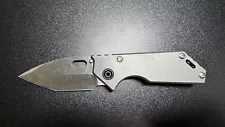 Strider Knives .75 AR Tanto Tumbled S45VN Blade Steel, Tumbled Titanium Handles