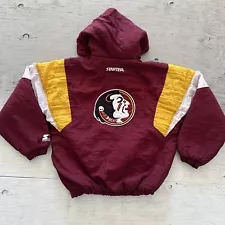 Vintage 90s NCAA Starter Florida State Seminoles Pullover 1/2 Zip Jacket Sz XL