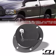 For 2009-2018 Dodge Ram 1500 2500 Matte Black Aluminum Fuel Gas Door Cover Lock