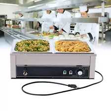 2-Pan Commercial Food Warmer 1500W Electric Steam Table Buffet Stainless Steel